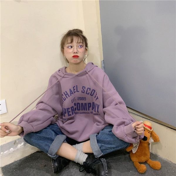 

women's hoodies & sweatshirts hooded female loose korean version of autumn and winter bf lazy wind ins leisure student pullover 1166, Black