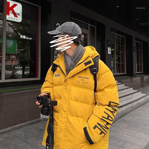 

pr 2020 winter new men's casual hooded parkas woman graphic printed fashion coats korean streetwear warm man winter clothing1, Black