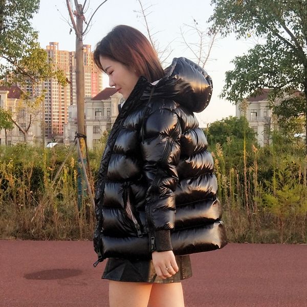 

royal mengkou jacket women's bright face short 2020 new autumn and winter m home cape white goose down thickened coat