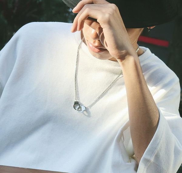 

oulai777 мужское золото ожерелье из нержавеющей стали наручники подвески ожерелья цепи мужские аксессуары леди gold jllzbj bde_jewelry, Silver