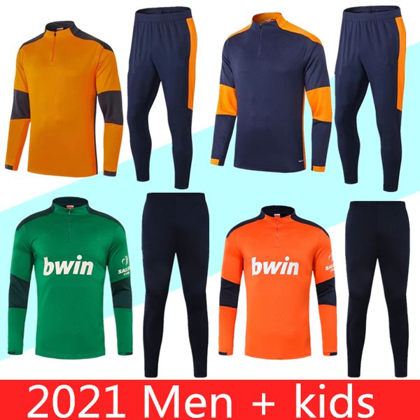 

20 21 valencia cf soccer training suit gaya men kids kit 2020 parejo survetement football tracksuit gameiro rodrigo jogging chandal, Black