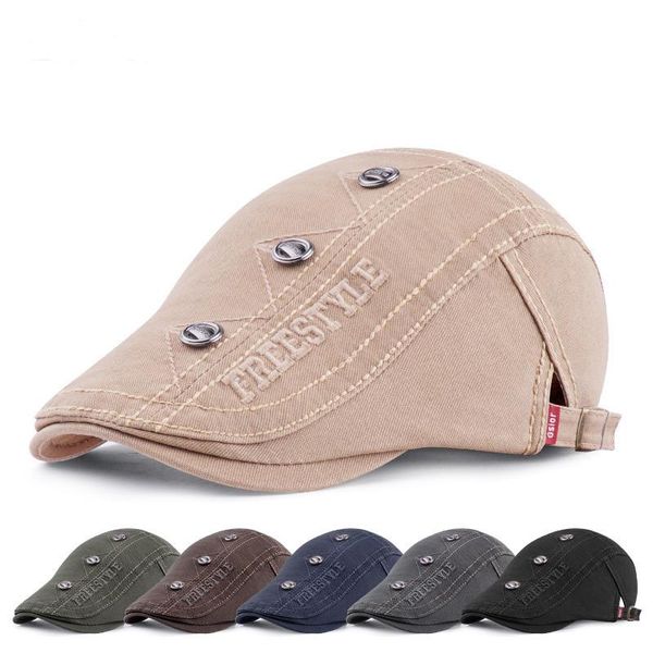 

berets letter embroidery beret hats for men sboy gatsby caps golf driving cabbie ivy hat adjustable duckbill cap, Blue;gray