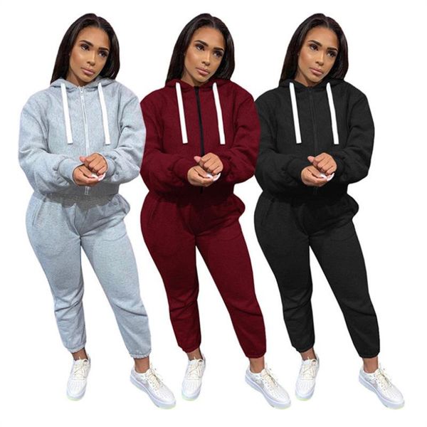 

women tracksuit clothing autumn hoodie outfits 2 fashion set long sportswear brand piece sport suit sleeve winter womens print lw2602 avijr, Black