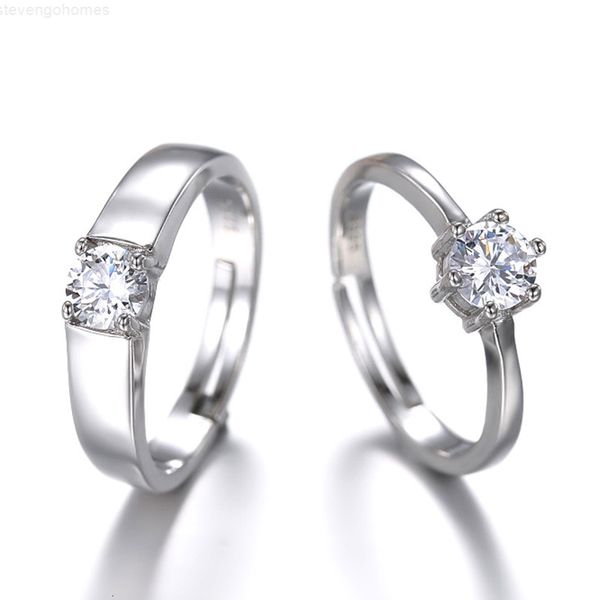 

925 sterling silver crown engagement rings diamond wedding band set couple ring