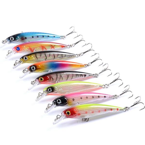 

1pcs laser minnow fishing lure 9cm 7.3g floating hard artificial bait 3d eyes wobbler crankbait plastic baits fi qyltlv