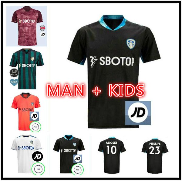 

20 21 phillips alioski hernandez soccer jerseys costa celebrates 2020 2021 united bamford clarke men + kids kit maroon football uniform, Black;yellow