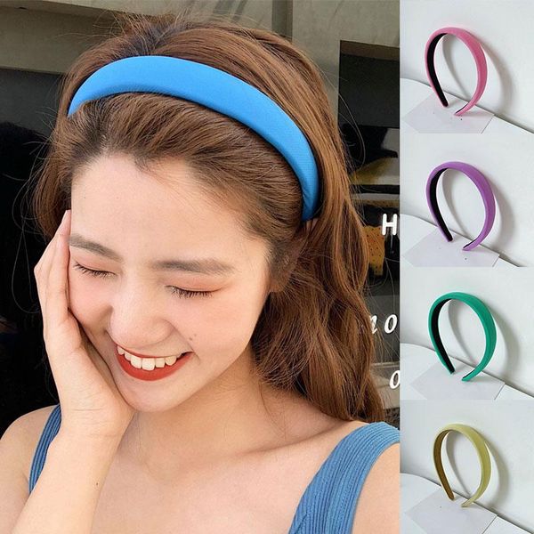 

simple solid color women headband summer hair hoop girls makeup wash face hairband head hoop turban hair accessories q wmtlvg