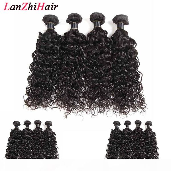 

wholesale virgin human hair weave malaysian water wave weft brazilian hair bundles peruvian indian hair 4 3 bundles ing, Black