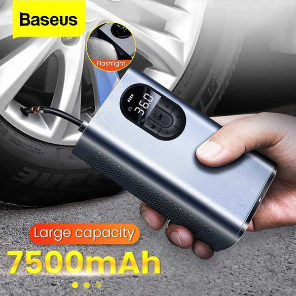 

inflatable pump baseus car air compressor 7500mah portable electric mini auto tyre inflator tire for bicycle moto boat