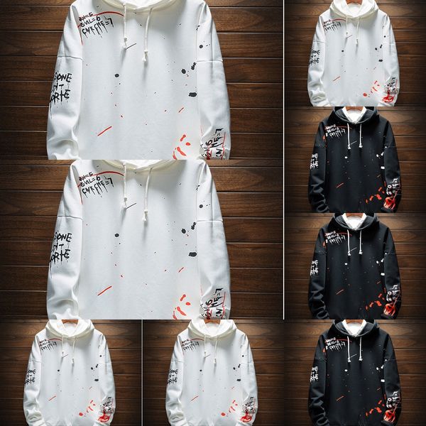 

men's sweater sweater sports hooded spring and autumn thin casual sportswear korean slim youth black single men's wear wzle1