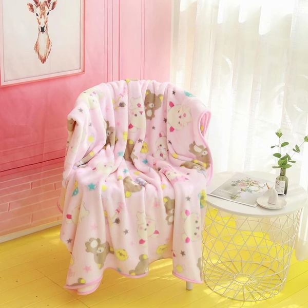 

cute rilakkuma brown bear plush toy soft comfortable flannel blanket pillowcase houseware for girlfriend gift y200723
