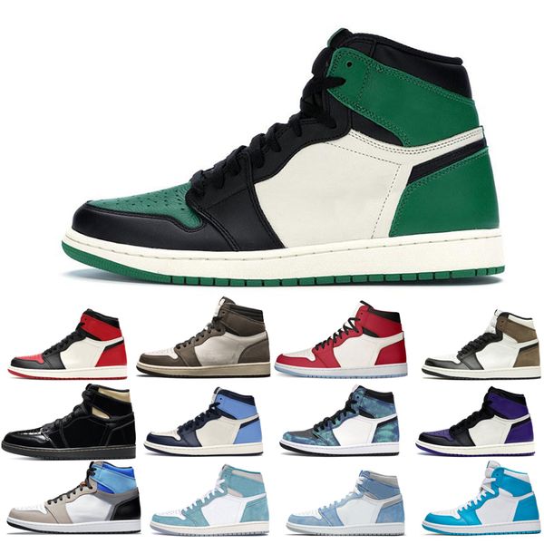 

2022 jumpman 1s basketball shoes men's turbo green hyper royal unc mocha tie dye court purple bred toe cactus jack chicago obsidian sha
