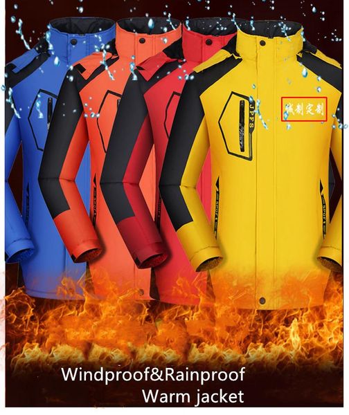 

windbreaker warm jacket waterproof windbreaker jackets winter jacket windproof outdoor clothing mountaineering clothes camping, Blue;black