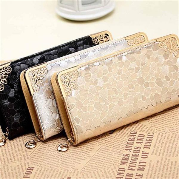

2020 new womens purses and handbags bags girls brand long women leather wallet female evening clutch purses card holder, Red;black