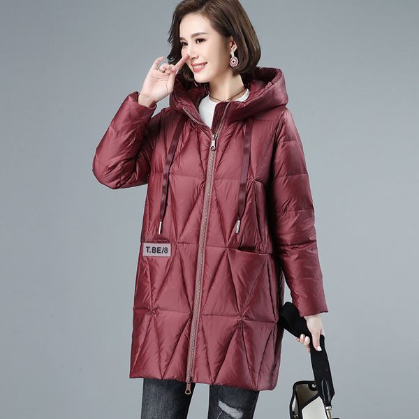 

wholesale] large size loose leisure 2020 winter new women's fat mm xianshou 90 down jacket, Black