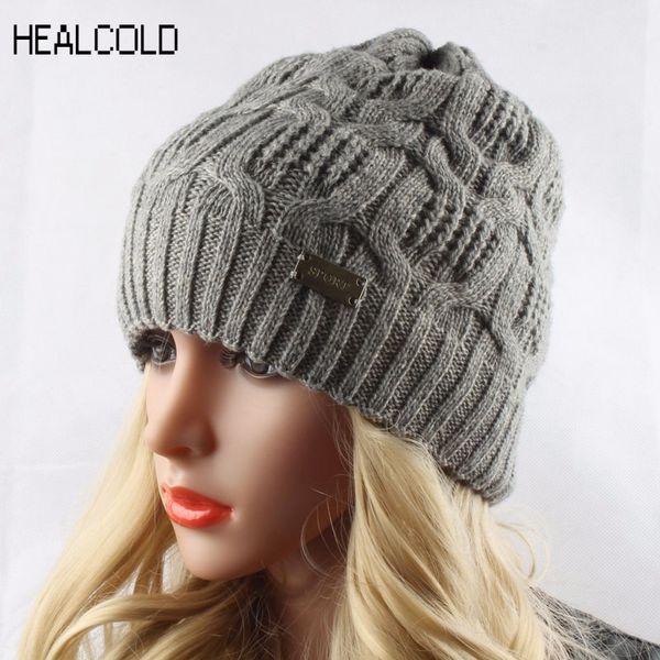 

autumn winter hats for women 30% wool knitted hat women outdoor sport skullies beanies casual women's cap y201024, Blue;gray