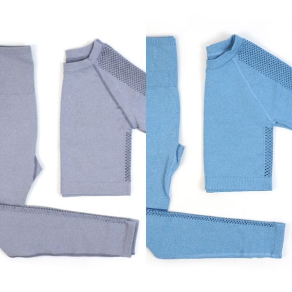 

women yoga crop seamless leggings yoga set yoga pants gym set high waist legging pants sport clothing fitness shirt c0123, Gray