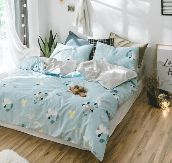 

cute flower cartoon single double bedding set adult,twin full  king cotton home textile pillow case bed sheet quilt cover1