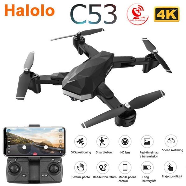 

c53 5g gps wifi fpv rc drone with 4k hd dual camera follow me optical flow foldable professional helicopter quadrocopter kid toy1