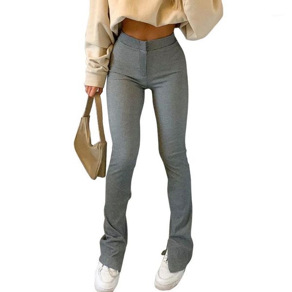 

new women elastic pants slim skinny soil color casual boot cut ladies denim trousers mid rise pants fashionable 2021 e girl1, Black;white