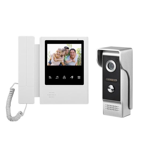 

video door phones 4.3 inch wired phone system visual intercom doorbell with 1 monitor+1*700tvl outdoor camera for home surveillance