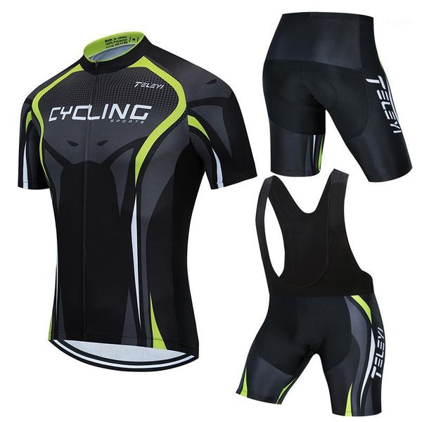 

road bike cycling clothes teleyi men short sleeve jersey set smith mtb pro team uniform 2020 summer ropa ciclismo1, Black;blue