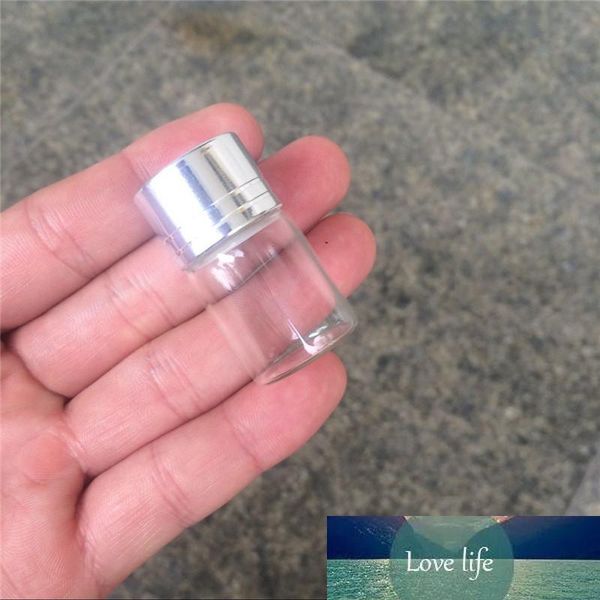 6 ml Mini-Glasflaschen, Schraubverschluss, silberner Aluminiumdeckel, transparent, transparent, leere Gläser, Fläschchen, Flaschen, 100 Stück