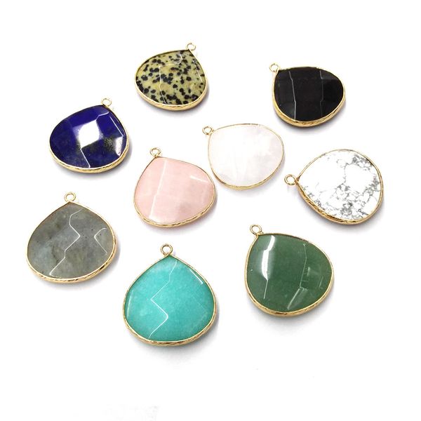 

gem water drop earrings women's natural stone short earrings wedding festival, Golden;silver