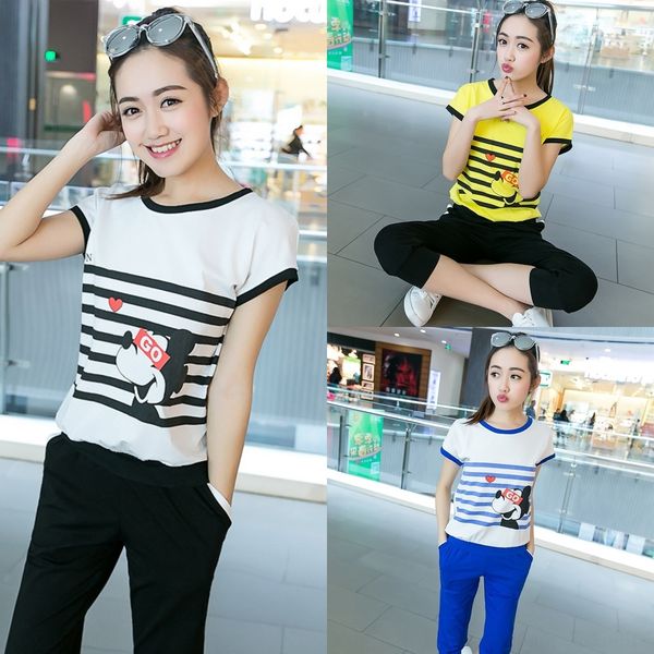 

hudw2 sportswear women 2020 new sports two summer leisure lovely thin set pure cotton female piece set cool summer 289 bs0h5, Gray