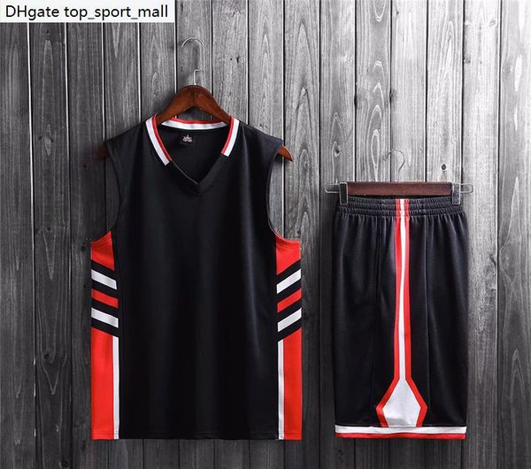 

new style basketball uniform sets sports jersey for men 31, Black;red