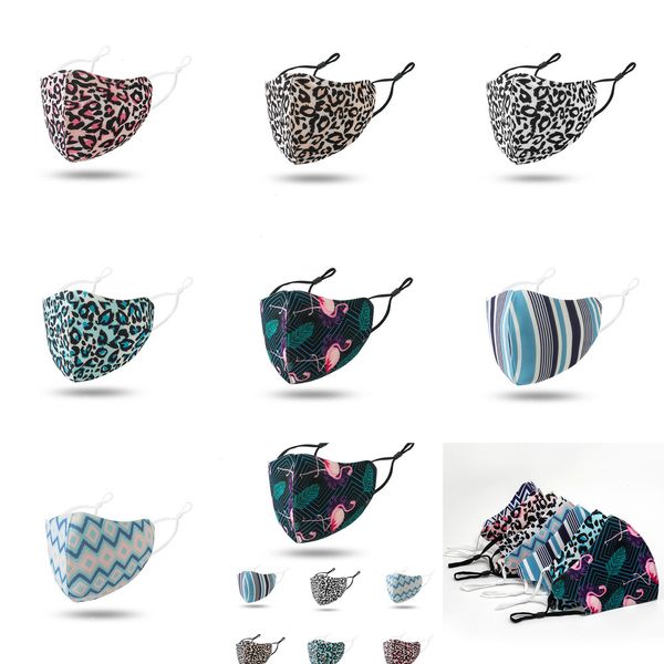 

u70o3u 3d leopard face washable dustproof respirator riding cycling men and women outdoor sports print mouth masks wholesal n