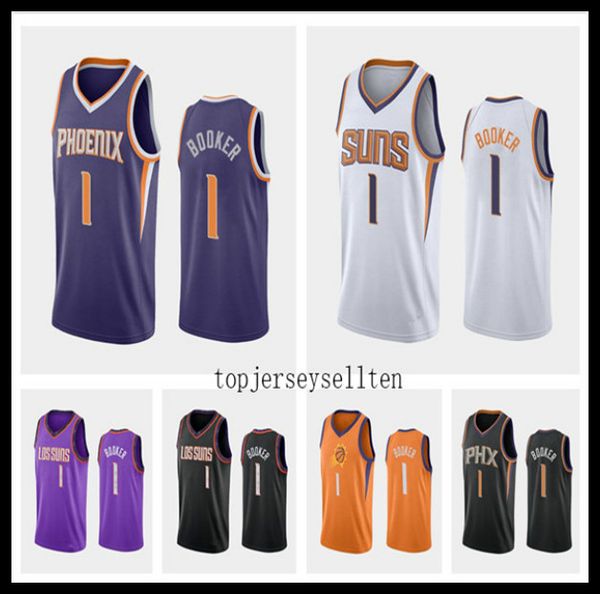 

phoenix suns men devin booker 2019-20 city nba basketball jersey, Black