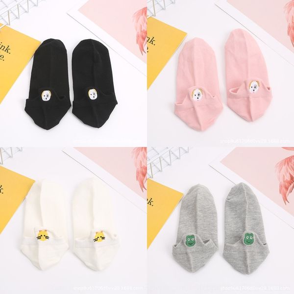 

bpetb мин контактного fang оранжевые летом новая женская лодка лодка sockscotton носки socksembroidery хлопка цвета шаржа твердого чистое кр, Black