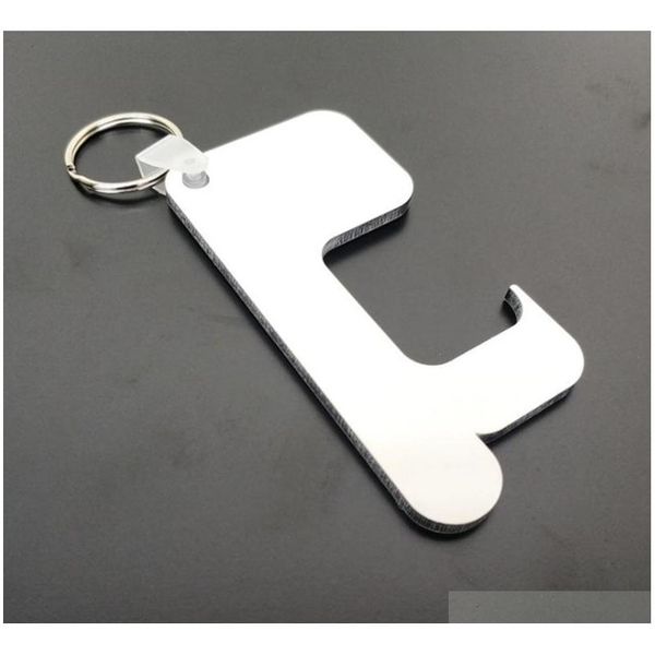 

sublimation keychain non-contact door handle keychain heat transfer printing keychain customiz qyllly lipper