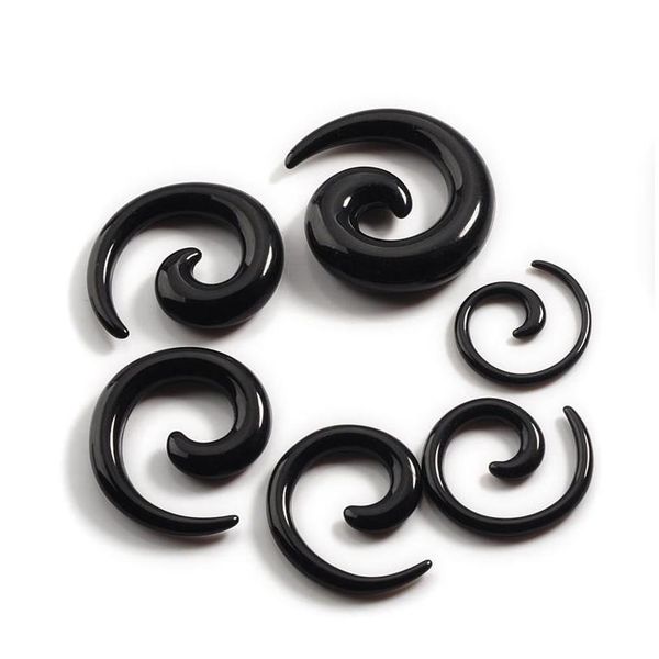 

12pcs/set acrylic spiral ear stretching tapers body jewelry mix lots 2-8mm acrylic ear tapers fake ear expa jlllhi carshop2006, Silver