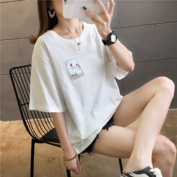 

super fire t-shirt women's short sleeve loose 2020 new spring and summer korean student green underpantst-shirt underpantsins fashio, White