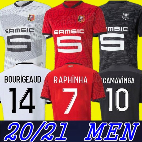 

new 20 21 rennes soccer jersey 2020 2021 raphinha niang terrier j.martin stade rennais fc bourigeaud home away men kids kit football shirts, Black;yellow