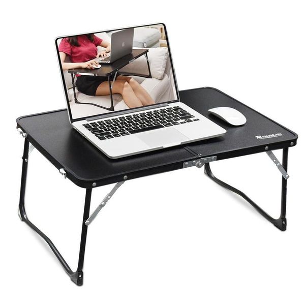 

aluminum alloy folding breakfast lapstand bed table outdoor dining table black