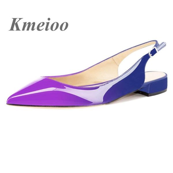

размер kmeioo мода плюс женская обувь остроконечные toe сандалии slingback низкие каблуки пряжки drees обувь 2.5cm случайные, Black