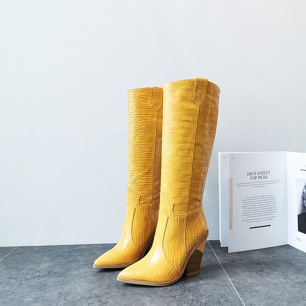 

winter 2021 women's geometric heels recording boots big size 22-28cm r1rm, Black