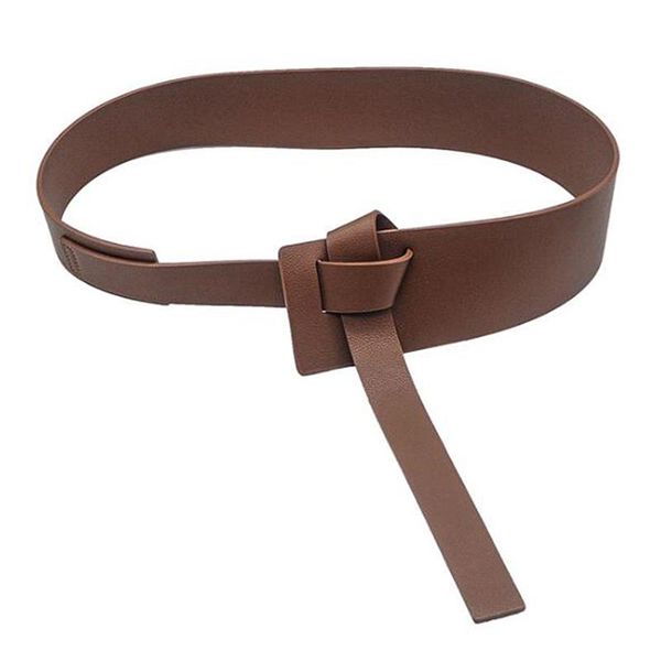 

belts female decor accessories black knotted belt simple long wide women fashion pu leather waist, Black;brown