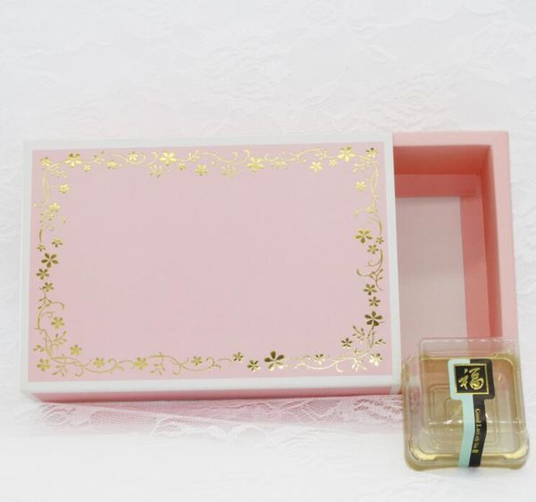 

20pcs pink color cake paper box stamping gift packaging box wedding party candy diy biscuits chocolate1