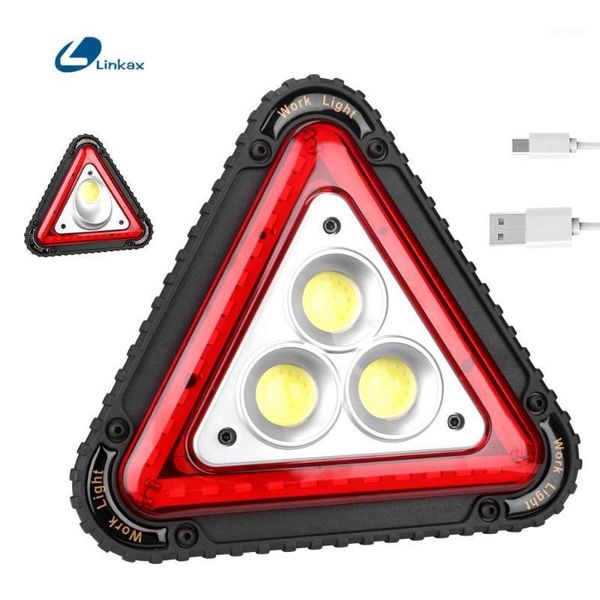 

portable lanterns cob led lantern triangle warning floodlight car repairing work lamp flood light searchlight with usb charging cable1