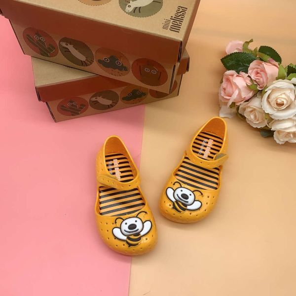 

girl and summer new melissa bee princs spring children's baotou hole sandals jelly sho8feo, Black;red