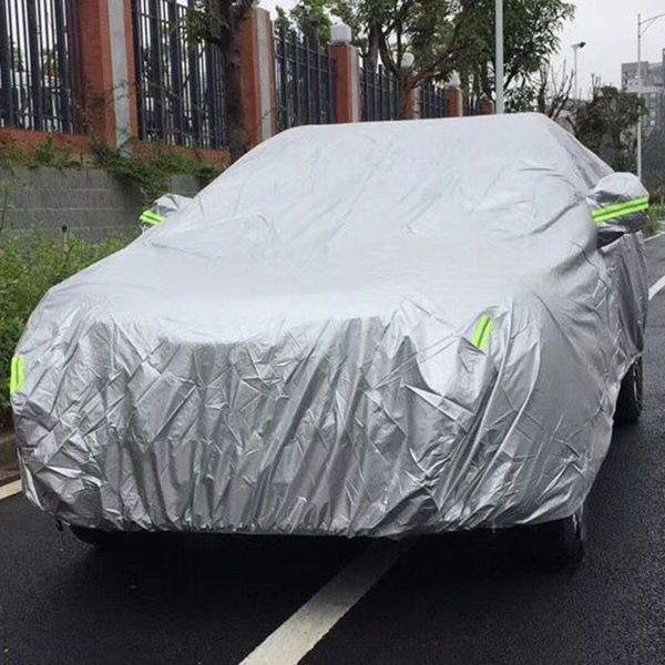 

автомобиль обложка полного sedan крышка с светоотражающими полосами солнцезащитной защитой пыле uv, устойчивыми к царапинам универсального