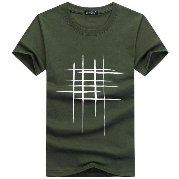 

binyuxd new simple creative design line cross print cotton t shirts men's new arrival summer style short sleeve men t shirt jllyoq ly_b