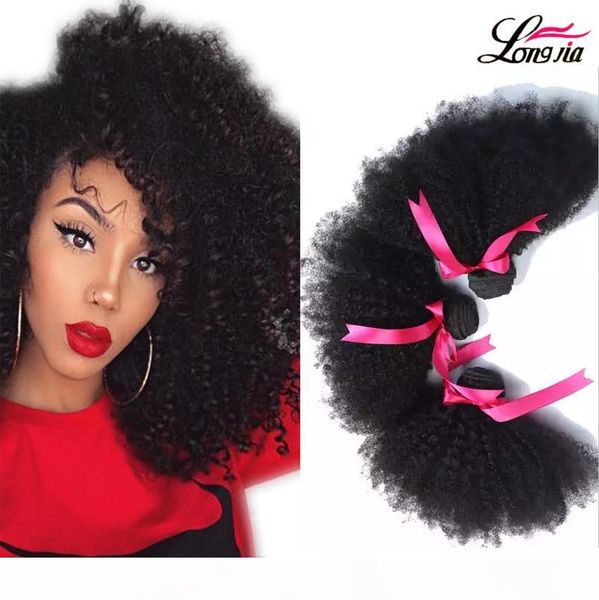 

longjia hair products 7a mongolian afro kinky curly virgin hair 3pcs lot mongollian afro kinky curly virgin human hair weaves, Black