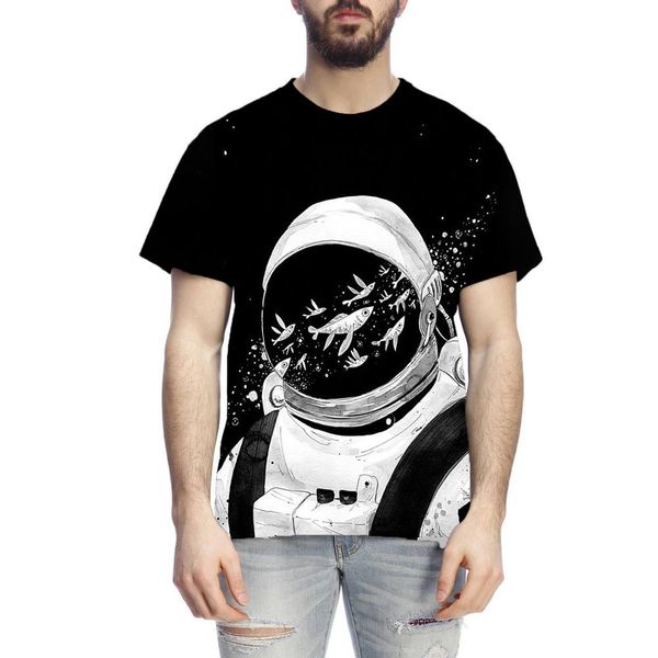 

3d space astronaut print spacex spaceship rocket ho street 3d print shirts humor comics kawaii men clothing