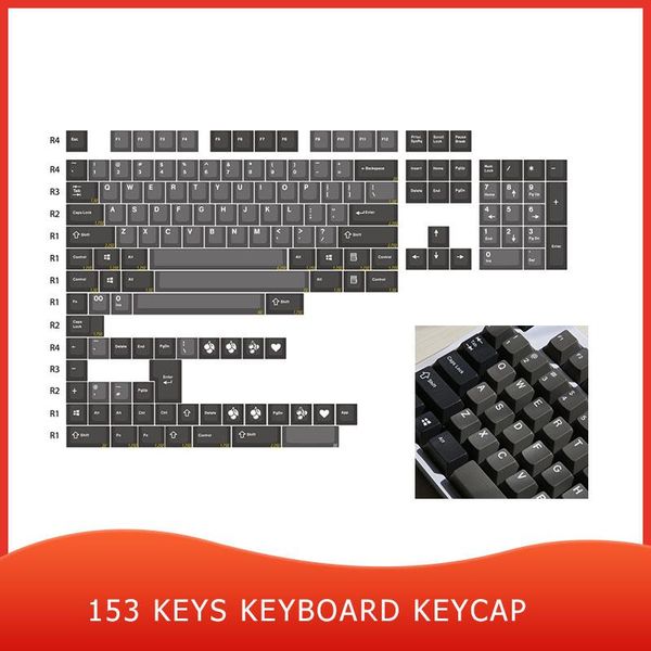 

153 keys mechanical keycaps set cherry profile gaming keycap sublimation abs keyboard keycap for 60% 65% 75% 80% 100% keyboard