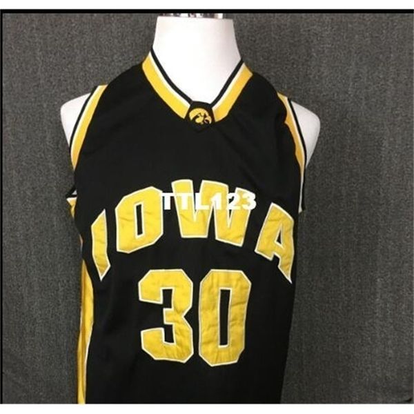 

vintage 121 #30 vintage iowa hawkeyes 121's real full embroidery college jersey size s-4xl or custom any name or number jersey, Black